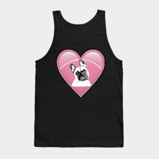 French Bulldog Kisses in Pink Tank Top